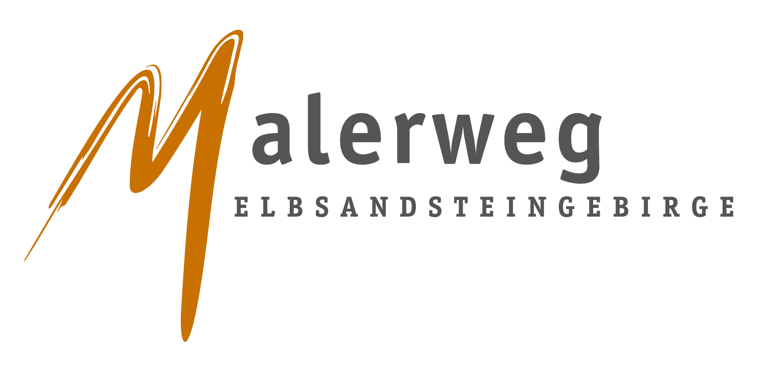 Das Logo des Malerwegs im Elbsandsteingebirge - Link auf www.saechsische-schweiz.de/malerweg